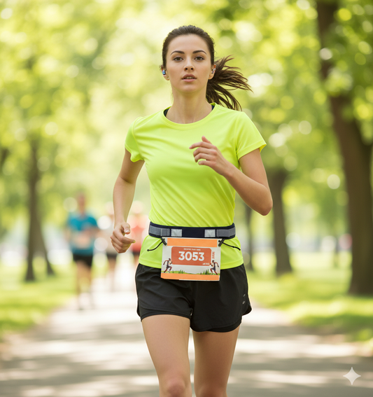 LIVFIT Race Number Belt – Professional Bib Holder for Triathlon, Marathon & Cycling