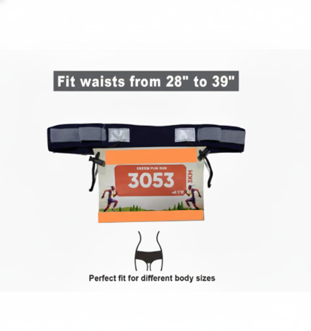 LIVFIT Race Number Belt – Professional Bib Holder for Triathlon, Marathon & Cycling